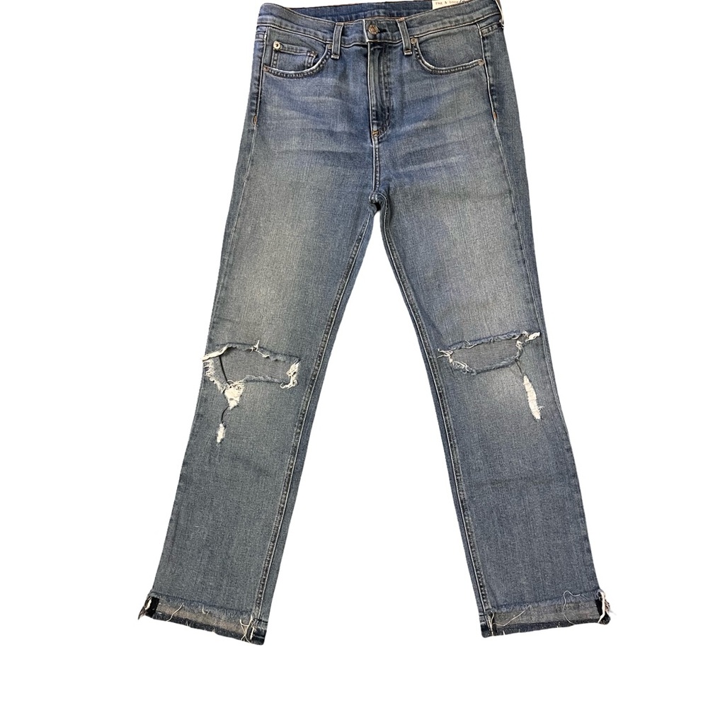 Rag & Bone / JEAN Distressed Straight-Leg Jeans – Size 29
